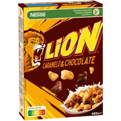 embalagem de cereais Lion