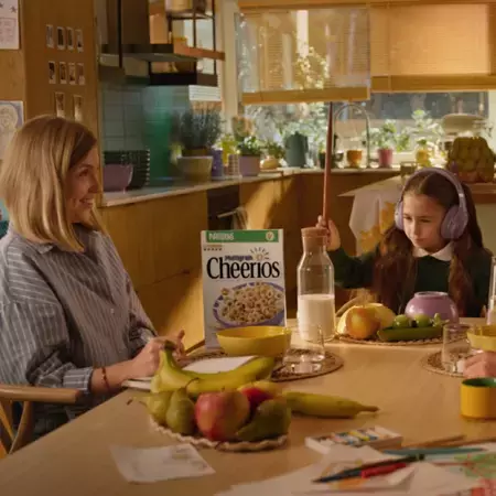Breakfast table with Cheerios