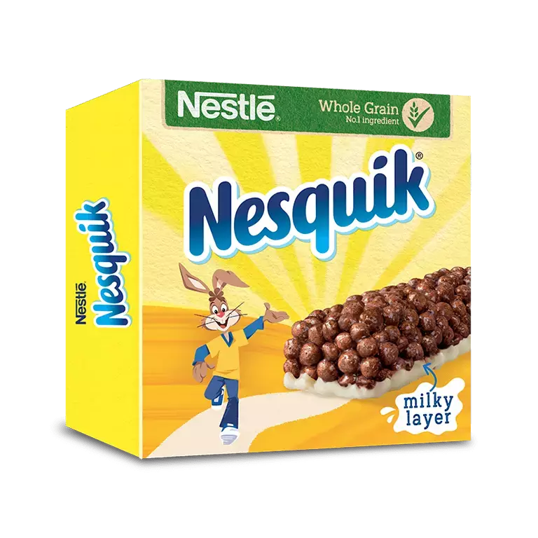 A pack shot of the Nesquik Cereal Bars